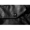 imagechouyatou Mens Stylish Hooded ZipFront Fleece Lined Moto Pu Leather Bomber Jackets XLarge Black