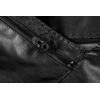 imagechouyatou Mens Stylish Hooded ZipFront Fleece Lined Moto Pu Leather Bomber Jackets XLarge Black
