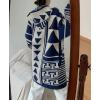 imagechouyatou Women Trendy Color Block Open Front Knit Oversized Hoodie Cardigan Tribal Aztec Sweater JacketDark Blue