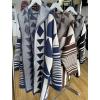 imagechouyatou Women Trendy Color Block Open Front Knit Oversized Hoodie Cardigan Tribal Aztec Sweater JacketDark Blue