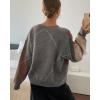 imagechouyatou Womens 2025 Fall VNeck Argyle Sweaters Pullover Oversized Chunky Knit Casual Sweater TopApricot Grey