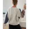 imagechouyatou Womens 2025 Fall VNeck Argyle Sweaters Pullover Oversized Chunky Knit Casual Sweater TopApricot Navy