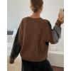 imagechouyatou Womens 2025 Fall VNeck Argyle Sweaters Pullover Oversized Chunky Knit Casual Sweater TopCoffee Grey