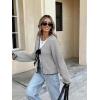 imagechouyatou Womens Bow Tie Front Cardigan Sweaters Fall Winter Long Sleeve Open Front Chunky Sweater CoatsGrey