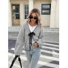 imagechouyatou Womens Bow Tie Front Cardigan Sweaters Fall Winter Long Sleeve Open Front Chunky Sweater CoatsGrey