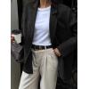 imagechouyatou Womens Business Casual Wool Coat Button Down Suit Top Notch Lapel Dressy Blazer Jacket CoatBlack