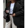 imagechouyatou Womens Business Casual Wool Coat Button Down Suit Top Notch Lapel Dressy Blazer Jacket CoatBlack