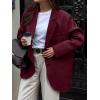 imagechouyatou Womens Business Casual Wool Coat Button Down Suit Top Notch Lapel Dressy Blazer Jacket CoatBurgundy