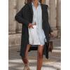 imagechouyatou Womens Cable Knit Hooded Long Cardigans Open Front Slouchy Cardigan Sweater Trench Coat Jacket with PocketsBlack