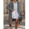 imagechouyatou Womens Cable Knit Hooded Long Cardigans Open Front Slouchy Cardigan Sweater Trench Coat Jacket with PocketsDark Gray