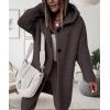 imagechouyatou Womens Casual Hooded Chunky Cardigans Slouchy Oversize Knitted Mid Long Cardigan Sweater Outerwear JacketCoffee