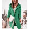 imagechouyatou Womens Casual Hooded Chunky Cardigans Slouchy Oversize Knitted Mid Long Cardigan Sweater Outerwear JacketGrass Green