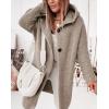 imagechouyatou Womens Casual Hooded Chunky Cardigans Slouchy Oversize Knitted Mid Long Cardigan Sweater Outerwear JacketKhaki