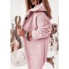 imagechouyatou Womens Casual Hooded Chunky Cardigans Slouchy Oversize Knitted Mid Long Cardigan Sweater Outerwear JacketPink