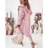 imagechouyatou Womens Casual Hooded Chunky Cardigans Slouchy Oversize Knitted Mid Long Cardigan Sweater Outerwear JacketPink