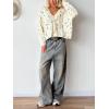 imagechouyatou Womens Cute Ditsy Floral Embroidered Cardigan Sweater VNeck Button Down Knit Jacket TopsBeige