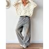 imagechouyatou Womens Cute Ditsy Floral Embroidered Cardigan Sweater VNeck Button Down Knit Jacket TopsBeige