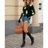 imagechouyatou Womens Cute Lemon Color Block Sweaters Long Sleeve Pullover Sweater Knit Jumper TopsBlack