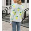 imagechouyatou Womens Cute Lemon Color Block Sweaters Long Sleeve Pullover Sweater Knit Jumper TopsWhite