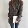 imagechouyatou Womens Plaid Fall Winter Business Casual Wool Blazer Jacket Single Breasted Dressy Work CoatCoffee
