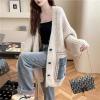 imagechouyatou Womens Trendy Color Block Splicing Knit Oversized Cardigan Open Front Fall Sweater JacketBeige