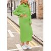 imagechouyatou Womens Turtleneck 2 Piece Outfits Loose Ribbed Knit Cross Wrap Sweater and Midi Bodycon Skirt SetsGrass Green