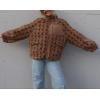 imagechouyatou Womens Winter Casual Spliced Floral Fleece Jacket Fall Fuzzy Oversized Faux Fur Sherpa JacketBrown