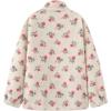 imagechouyatou Womens Winter Casual Spliced Floral Fleece Jacket Fall Fuzzy Oversized Faux Fur Sherpa JacketWhite