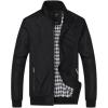 imagechouyatou Mens Active Lightweight Softshell Zipper Bomber Jacket Large Black