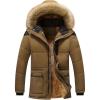 imagechouyatou Mens Winter Removable Hooded FrostFighter Sherpa Lined Midi Packable Parka JacketsDarkkhaki