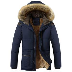 imagechouyatou Mens Winter Removable Hooded FrostFighter Sherpa Lined Midi Packable Parka JacketsNavyblue