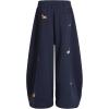 imagechouyatou Womens Cartoon Patchwork Barrel Leg Sweatpants Baggy Palazzo Wide Leg Pants Harem Loung PantsNavy Blue