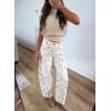 imagechouyatou Womens 2025 Polka Dot Pattern Barrel Jeans Boyfriend Y2K Casual Wide Leg Mid Rise Denim PantsWhite