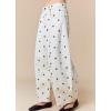 imagechouyatou Womens 2025 Polka Dot Pattern Barrel Jeans Boyfriend Y2K Casual Wide Leg Mid Rise Denim PantsWhite