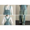 imagechouyatou Womens Distressed Wide Leg Casual Denim Bib Overalls Jeans Baggy Boyfriend Denim Overalls PantsLight Blue