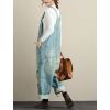 imagechouyatou Womens Distressed Wide Leg Casual Denim Bib Overalls Jeans Baggy Boyfriend Denim Overalls PantsLight Blue