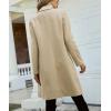 imagechouyatou Womens Double Breasted Wool Coat Business Casual Mid Long Trench Pea Coat Notched Lapel Blazer JacketApricot