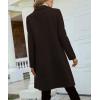 imagechouyatou Womens Double Breasted Wool Coat Business Casual Mid Long Trench Pea Coat Notched Lapel Blazer JacketCoffee