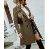 imagechouyatou Womens Double Breasted Wool Coat Business Casual Mid Long Trench Pea Coat Notched Lapel Blazer JacketGreen