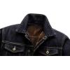 imagechouyatou Mens Winter Warm Thicked Sherpa Lined Single Breasted Basic Collar Trucker Jacket