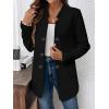 imagechouyatou Womens Vintage Double Breasted Blazer Jacket Business Casual Trench Coat Outerwear OvercoatBlack