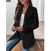 imagechouyatou Womens Vintage Double Breasted Blazer Jacket Business Casual Trench Coat Outerwear OvercoatBlack