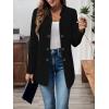 imagechouyatou Womens Vintage Double Breasted Blazer Jacket Business Casual Trench Coat Outerwear OvercoatBlack