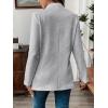 imagechouyatou Womens Vintage Double Breasted Blazer Jacket Business Casual Trench Coat Outerwear OvercoatGray
