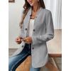 imagechouyatou Womens Vintage Double Breasted Blazer Jacket Business Casual Trench Coat Outerwear OvercoatGray