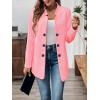 imagechouyatou Womens Vintage Double Breasted Blazer Jacket Business Casual Trench Coat Outerwear OvercoatPink