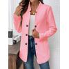 imagechouyatou Womens Vintage Double Breasted Blazer Jacket Business Casual Trench Coat Outerwear OvercoatPink