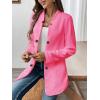 imagechouyatou Womens Vintage Double Breasted Blazer Jacket Business Casual Trench Coat Outerwear OvercoatRose Red