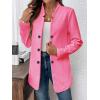 imagechouyatou Womens Vintage Double Breasted Blazer Jacket Business Casual Trench Coat Outerwear OvercoatRose Red