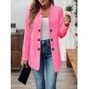 imagechouyatou Womens Vintage Double Breasted Blazer Jacket Business Casual Trench Coat Outerwear OvercoatRose Red
